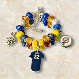 Milwaukee Brewers beaded charm bracelet Christian Yelich MLB